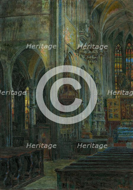 Interior of Kosice Cathedral, 1910-1930. Creator: Florián Milan.