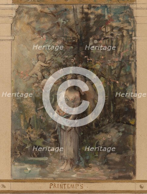 Sketch for the reception hall of the town hall in the 4th arrondissement: Day. Earth. Spring...1884. Creator: Leon Francois Comerre.