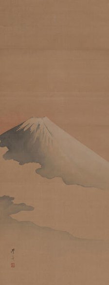 A view of the summit of Mount Fuji, 1840. Creator: Toyohiko; Okamoto (1773-1845).