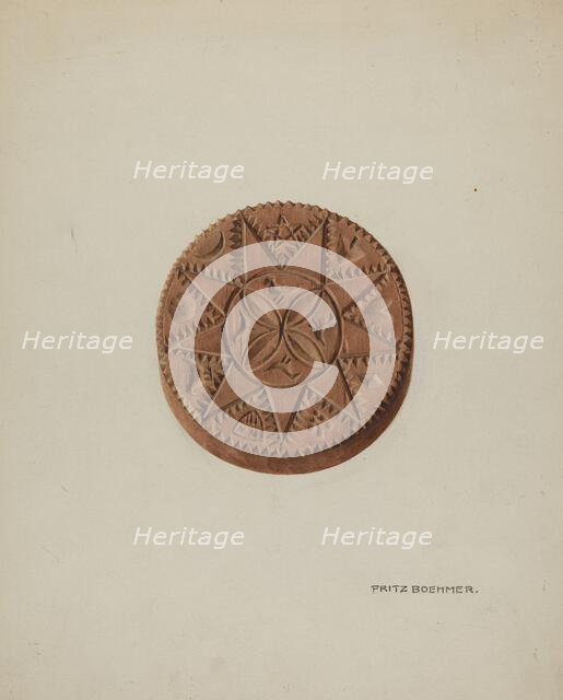 Zoar Buttermold, c. 1939. Creator: Fritz Boehmer.