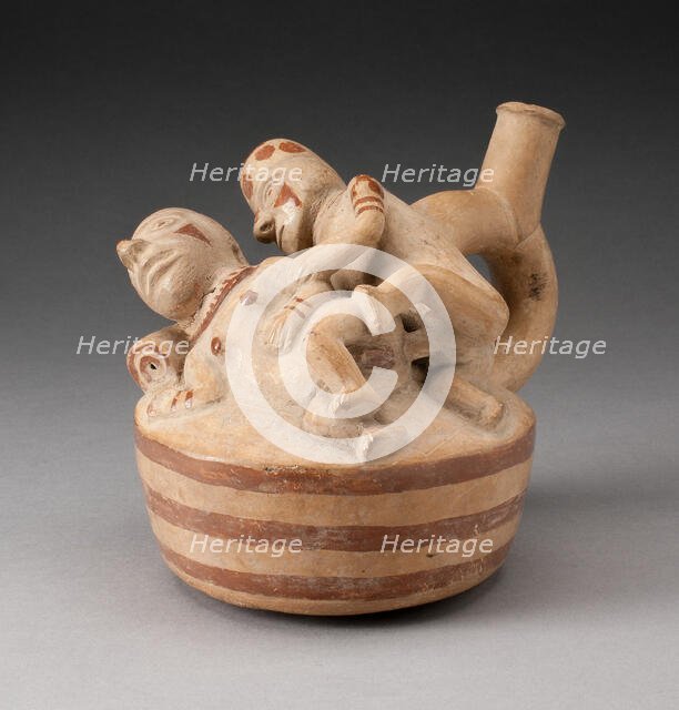 Handle Spout Vessel Depicting Anal Sex, 100 B.C./A.D. 500. Creator: Unknown.