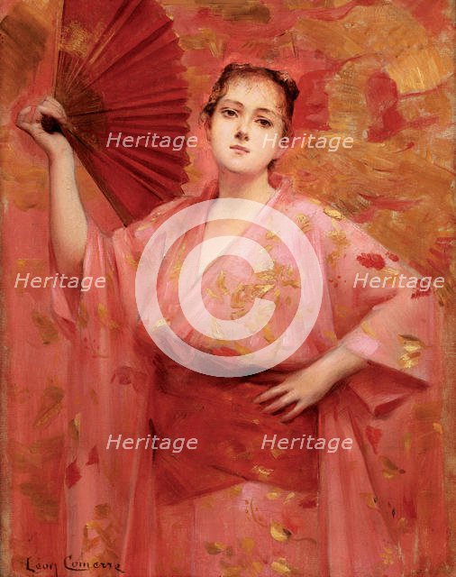 Georges Achille-Fould in Japanese dress, ca 1885. Creator: Comerre, Léon-François (1850-1916).