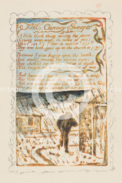 Songs of Innocence and of Experience: The Chimney Sweeper, ca. 1825. Creator: William Blake.