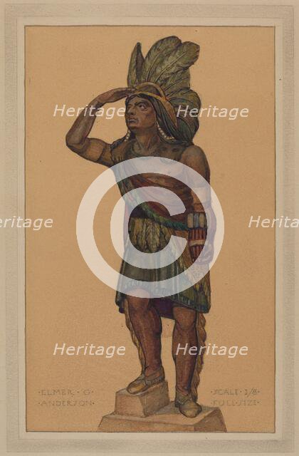Cigar Store Indian, c. 1936. Creator: Elmer G Anderson.