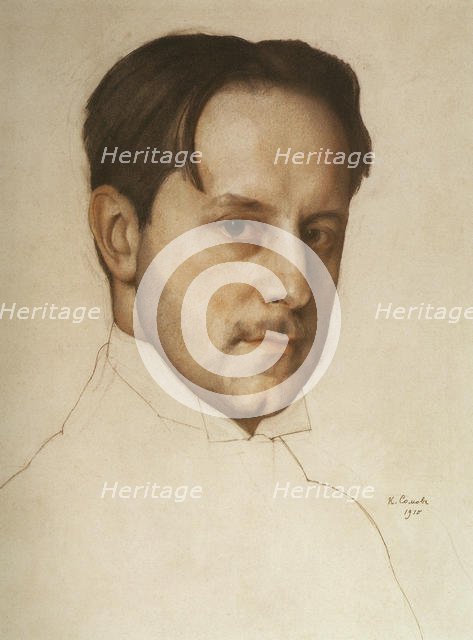 Portrait of the artist Mstislav Dobuzhinsky (1875-1957), 1910. Creator: Somov, Konstantin Andreyevich (1869-1939).