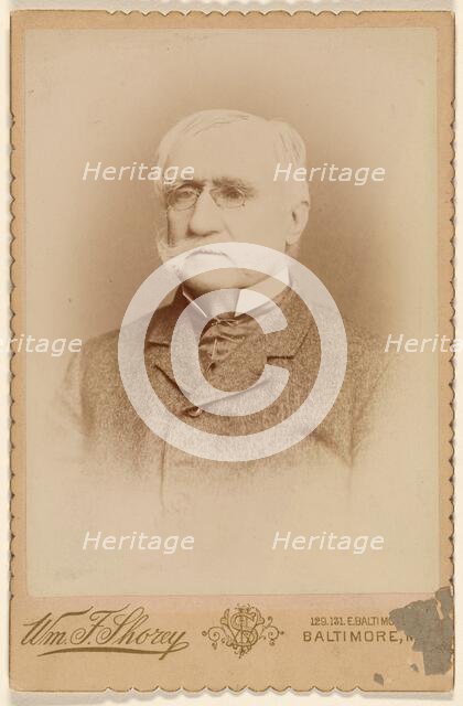 Portrait of an elderly man with a white moustache, with initial W.B.S., printed in vignette... 1891. Creator: William Foss Shorey.