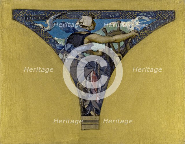 Esquisse pour la salle des Fêtes de l'Hôtel de Ville de Paris : La Bretagne, 1891. Creator: François Emile Ehrmann.