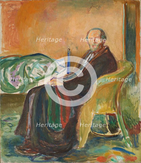 Self-Portrait with the Spanish Flu, 1919. Creator: Munch, Edvard (1863-1944).