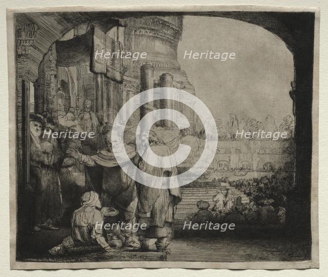 Peter and John Healing the Cripple at the Gate of the Temple, 1659. Creator: Rembrandt van Rijn (Dutch, 1606-1669).