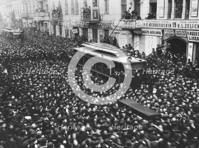 Funeral of Rabbi Elias Haim Meisel, Lodz, Poland, 1912. Artist: Unknown