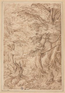 Forest Landscape with Wild Animals, late 16th century. Creator: Unknown.