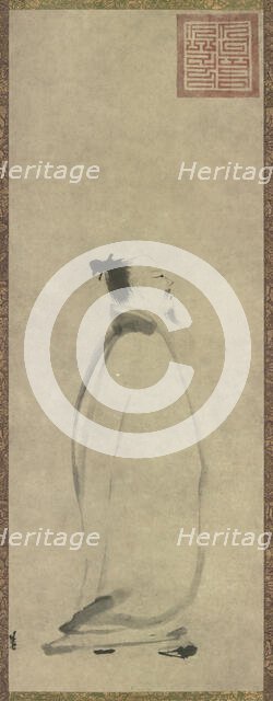 The Poet Li Bai (701-762) in Stroll, 13th century. Creator: Liang Kai (c. 1140-c. 1210).