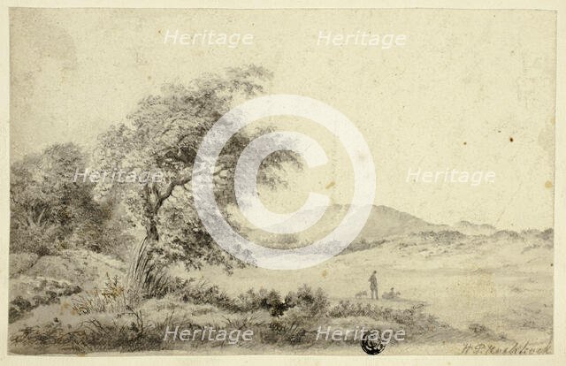 Landscape with Couple and Dog, n.d. Creator: Hendrik Pieter Koekkoek.