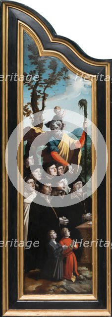 Triptych with the Crucifixion, Saints and Donors, 1530-1540. Creator: North Netherlandish Master.