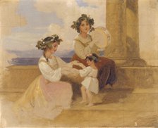 'Peasant Girls - Sorrento', 1820-1885. Artist: Penry Williams.