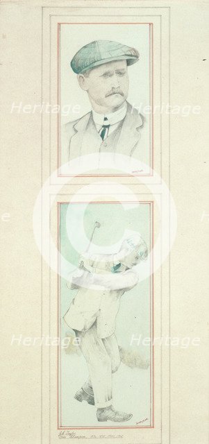 John H Taylor (1871-1963), British, five times Open Champion, c1910. Artist: Unknown
