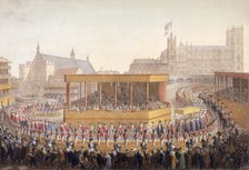 King George IV's coronation procession, Westminster, London,  July 10th 1821. Artist: George Scharf
