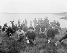 Boys of the 71st N.Y. at Montauk Point, after returning from Cuba, 1898 or 1899. Creator: Unknown.