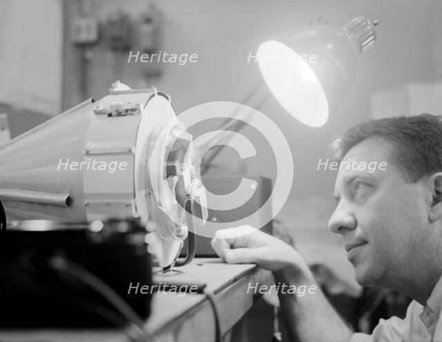 American physicist James Van Allen with Pioneer 4, USA, 1950s.  Creator: Unknown.