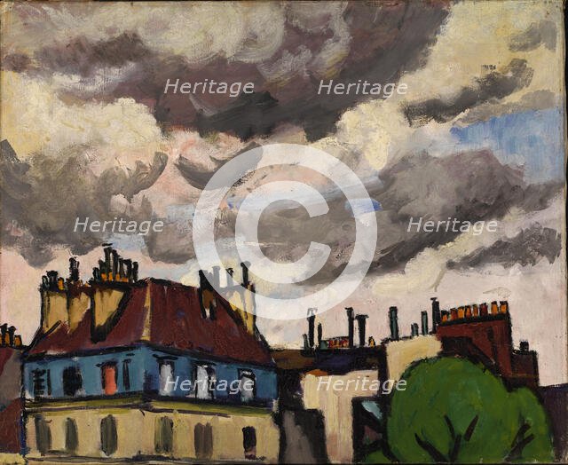 Rooftops and Clouds, Paris, 1910-1912. Creator: Henry Lyman Saÿen.