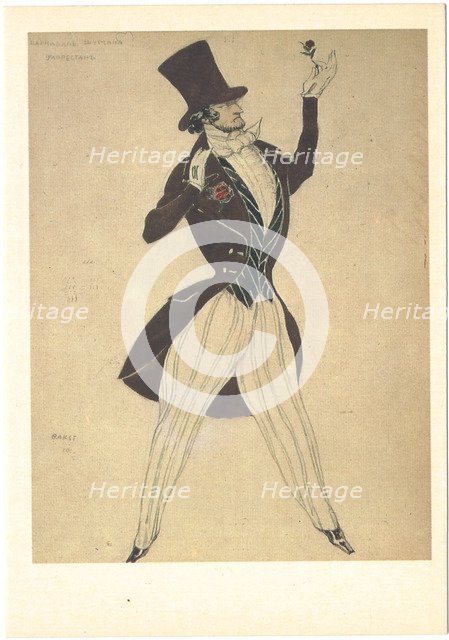 Costume design for the ballet Carnaval by R. Schumann, 1910. Artist: Bakst, Léon (1866-1924)