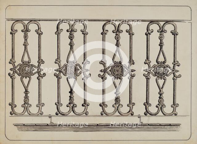 Cast Iron Balcony Rail, c. 1936. Creator: Al Curry.