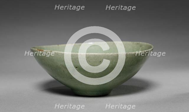 Bowl with Fish and Waves in Relief, 1100s-1200s. Creator: Unknown.