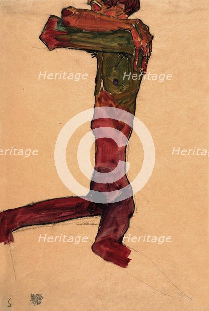 Male Nude, 1910. Creator: Schiele, Egon (1890-1918).