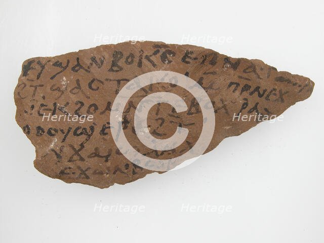 Ostrakon with a Letter, Coptic, 580-640. Creator: Unknown.