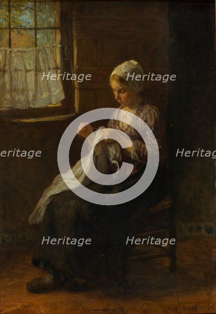 The young seamstress, c. 1880. Artist: Israëls, Jozef (1824-1911)