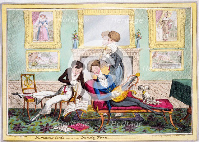 Humming-birds--or--a Dandy Trio, 1819.