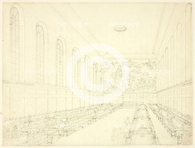 Study for Chelsea Hospital, from Microcosm of London, c. 1810. Creator: Augustus Charles Pugin.