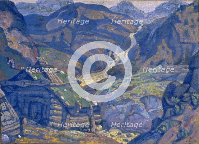 Stage design for the theatre play Peer Gynt by H. Ibsen, 1912. Artist: Roerich, Nicholas (1874-1947)