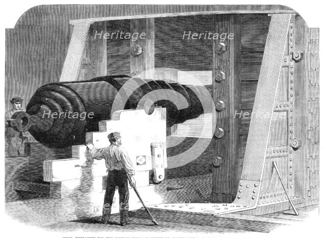 Steel embrasure for the fortifications of Cronstadt, manufactured at Millwall, 1864. Creator: Unknown.