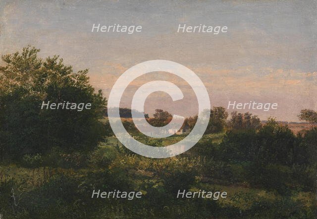 Landscape with a Cottage beside a Pond, 1831-1852. Creator: Dankvart Dreyer.