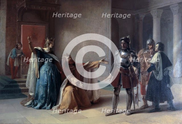 Emperor Frederick Barbarossa and Duke Henry the Lion in Chiavenna, before 1860. Creator: Carcano, Filippo (1840-1914).