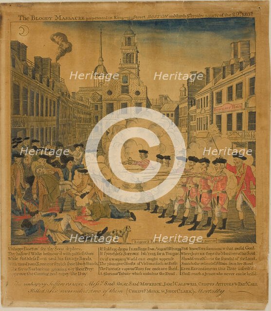 The Boston Massacre, 1770. Creator: Paul Revere.