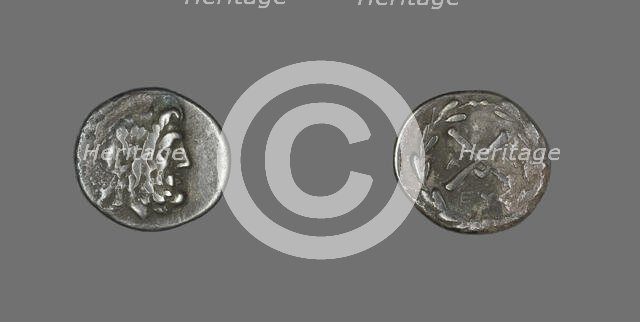 Hemidrachm (Coin) Depicting the God Zeus Amarios, 222-146 BCE. Creator: Unknown.