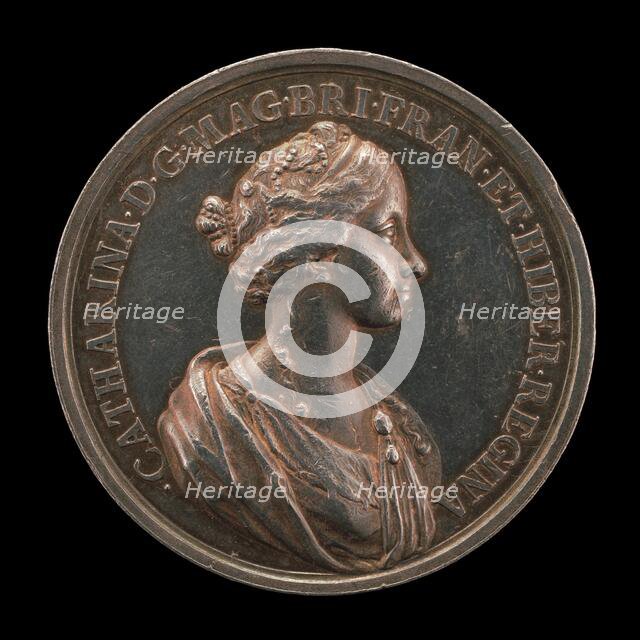 Catherine of Braganza, 1638-1705, Wife of Charles II, King of England, 1662 [reverse], 1662. Creator: Jan Roettiers.
