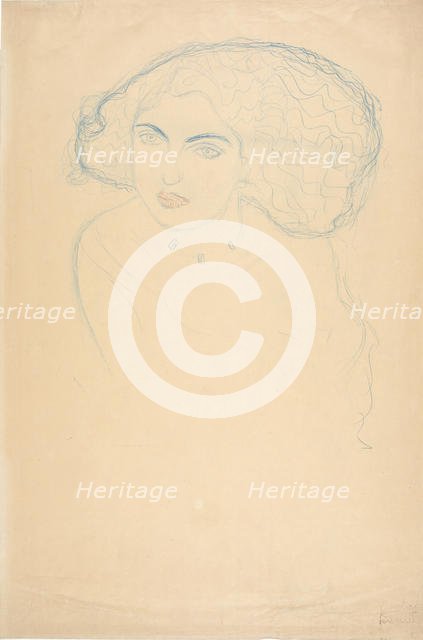 Head of a Woman, c. 1916. Creator: Klimt, Gustav (1862-1918).