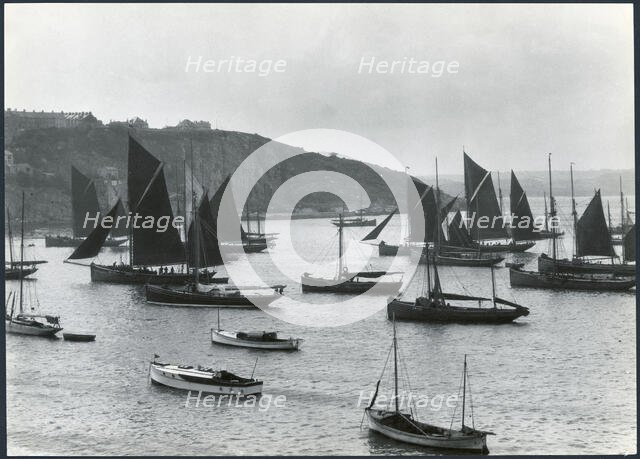 Brixham Outer Harbour, Brixham, Torbay, Devon, 1925-1935. Creator: J Dixon Scott.