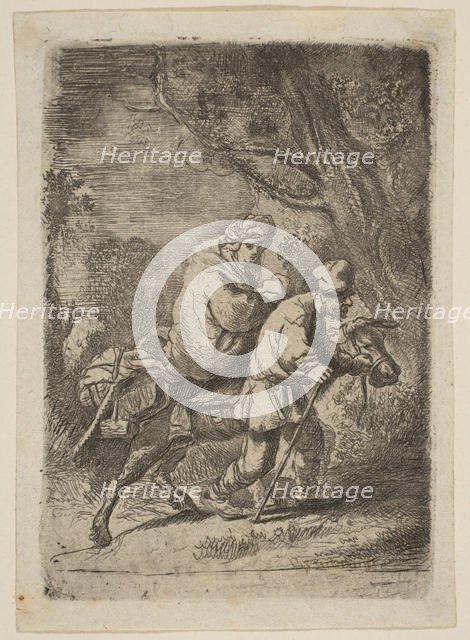 The Flight into Egypt: Small Plate.n.d. Creator: Claude Henri Watelet.