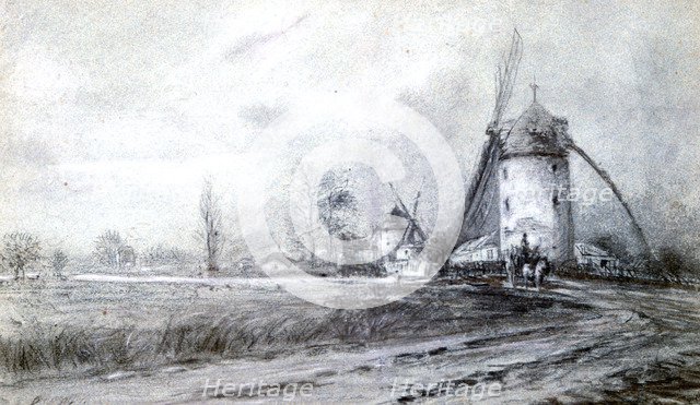 'Landscape with Windmill', c1855-1892. Artist: Stanislas Lepine