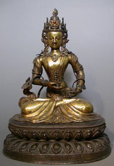 Buddhist Deity Vajrasattva with Bell (Ghanta) and Thunderbolt (Vajra), 18th century. Creator: Unknown.