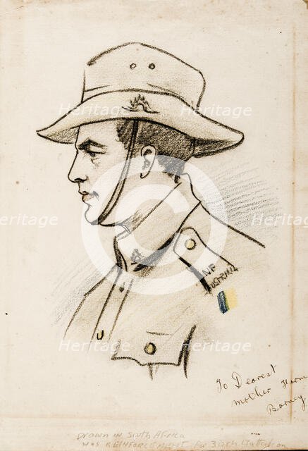 Bernard Laurence 'Barney' Nugent, a drawing done in Cape Town, South Africa, 1917. Creator: Murphy.