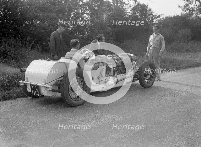 Road testing Raymond Mays' Vauxhall-Villiers, c1930s. Artist: Bill Brunell.