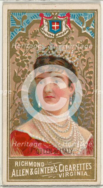 Queen of Italy, from World's Sovereigns series (N34) for Allen & Ginter Cigarettes, 1889., 1889. Creator: Allen & Ginter.