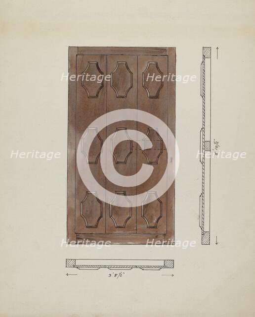 Sacristy Door, c. 1936. Creator: Geoffrey Holt.