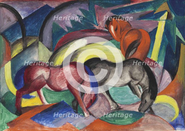 Three horses, 1912. Creator: Marc, Franz (1880-1916).