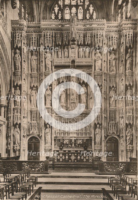 The reredos, Winchester Cathedral, Hampshire, early 20th century(?). Artist: Unknown.